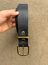 Load image into Gallery viewer, Leather Belt - Navy Bridle/Brass