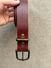Load image into Gallery viewer, Leather Belt - British Brown Harness/Antique Brass