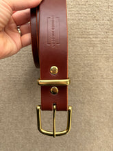 Load image into Gallery viewer, Leather Belt - British Brown Harness/Brass