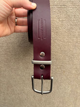 Load image into Gallery viewer, Leather Belt - Eggplant Bridle/Matte Nickel
