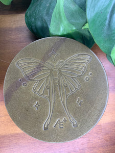Leather Coaster - Astral Emma - Lunar Moth