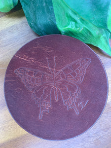 Leather Coaster - Alison Emery - Swallowtail