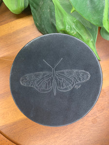Leather Coaster - Alison Emery - Moth