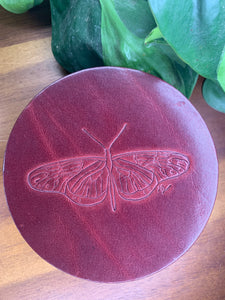 Leather Coaster - Alison Emery - Moth
