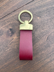 Fob Keychain - Bordeaux/Brass