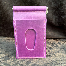 Load image into Gallery viewer, Money Clip Leather Wallet - Grape/Nickel
