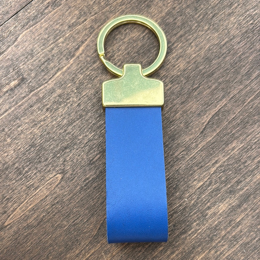 Fob Keychain - Blue/Brass