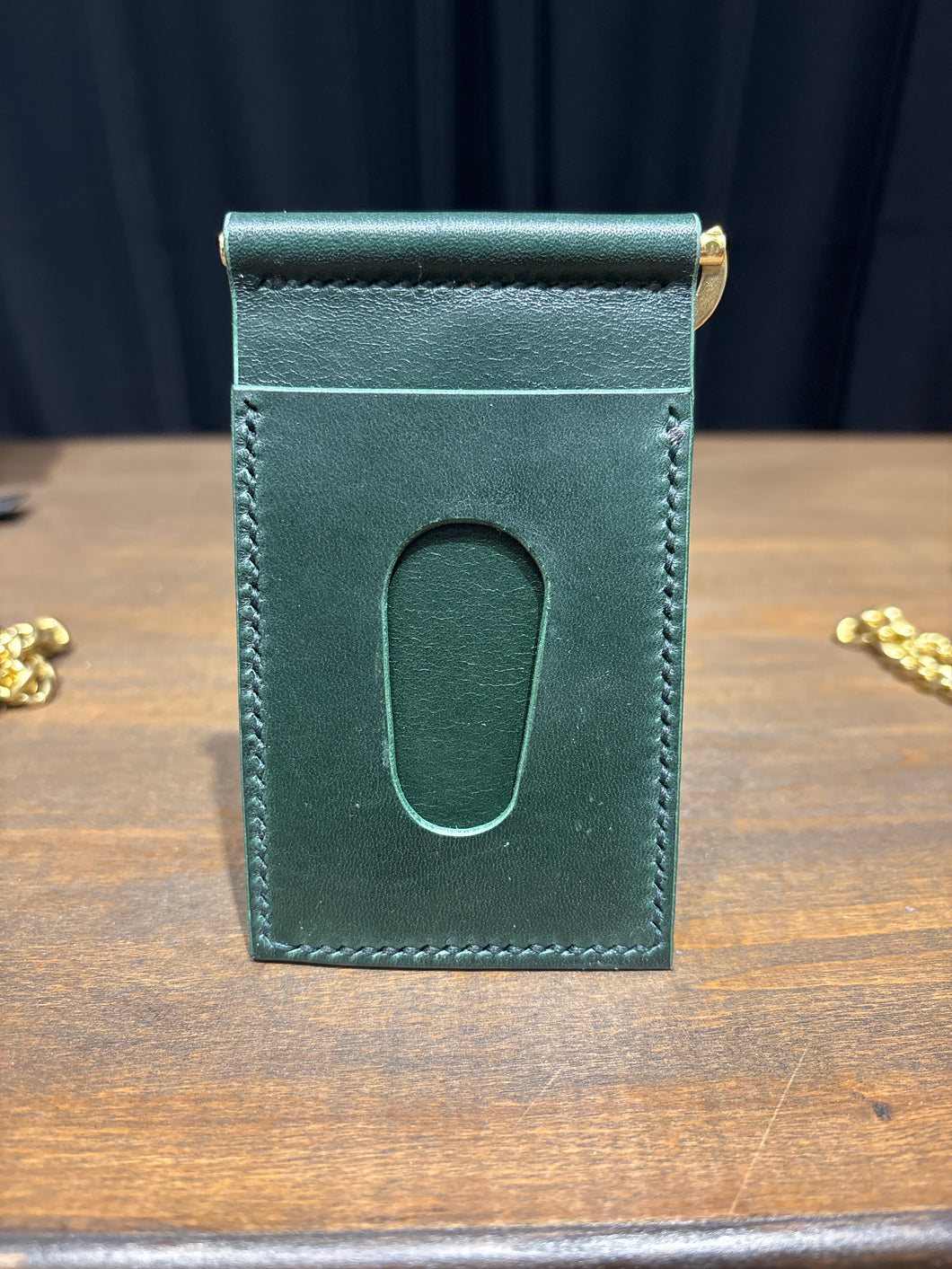 Money Clip Wallet - Emerald/Brass