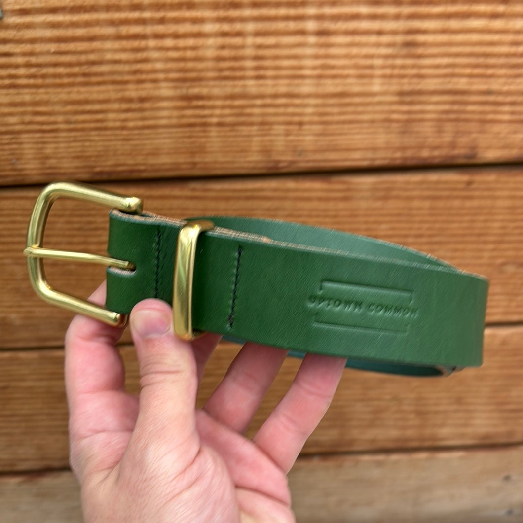 Leather Belt - Zucchini Bridle/Brass