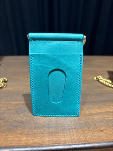 Money Clip Wallet - Turquoise/Brass