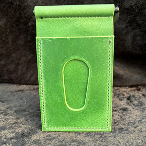 Money Clip Leather Wallet - Lime/Matte Black