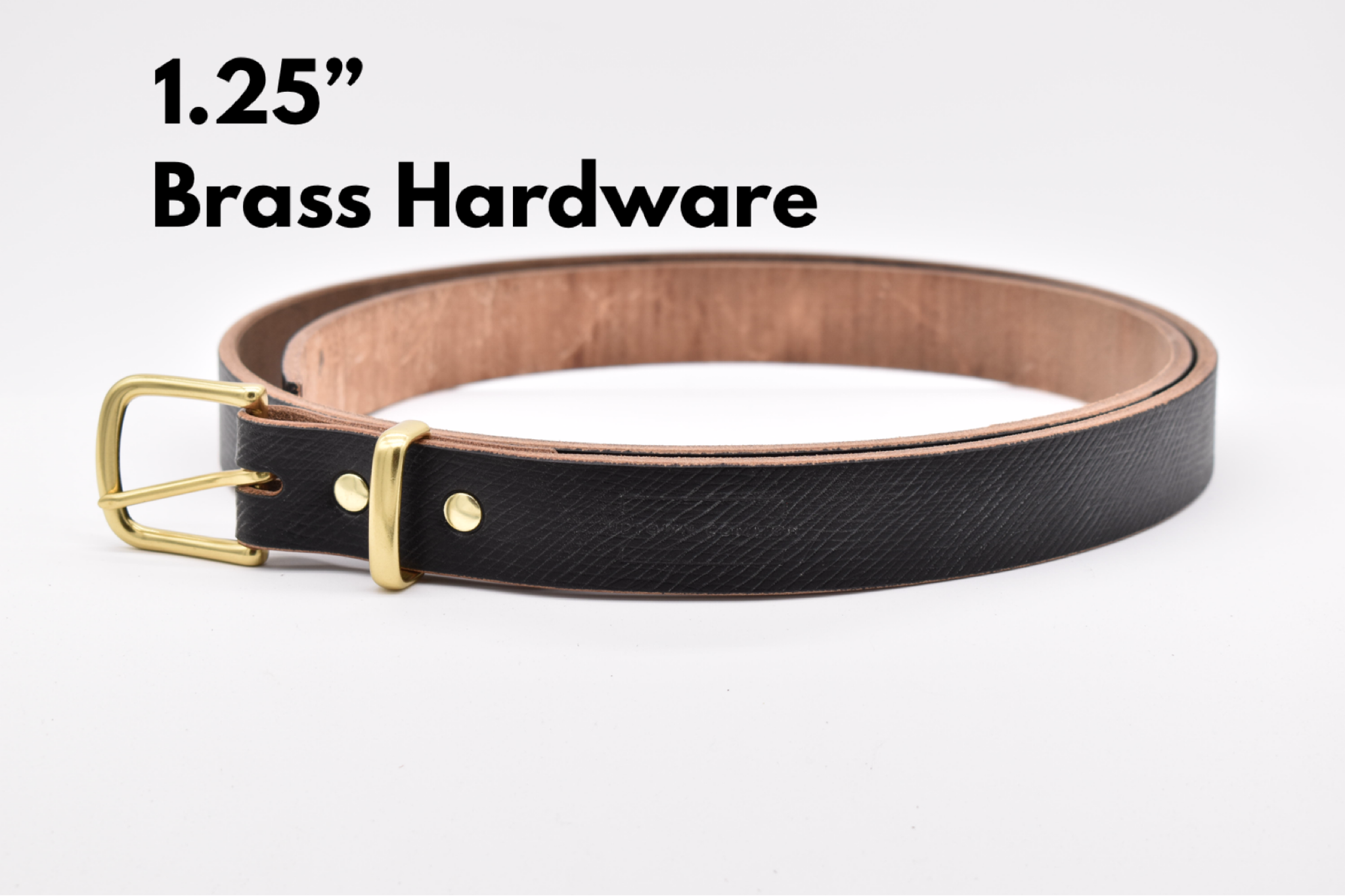 Leather Belt - Oak Tanned Black Cross Hatch