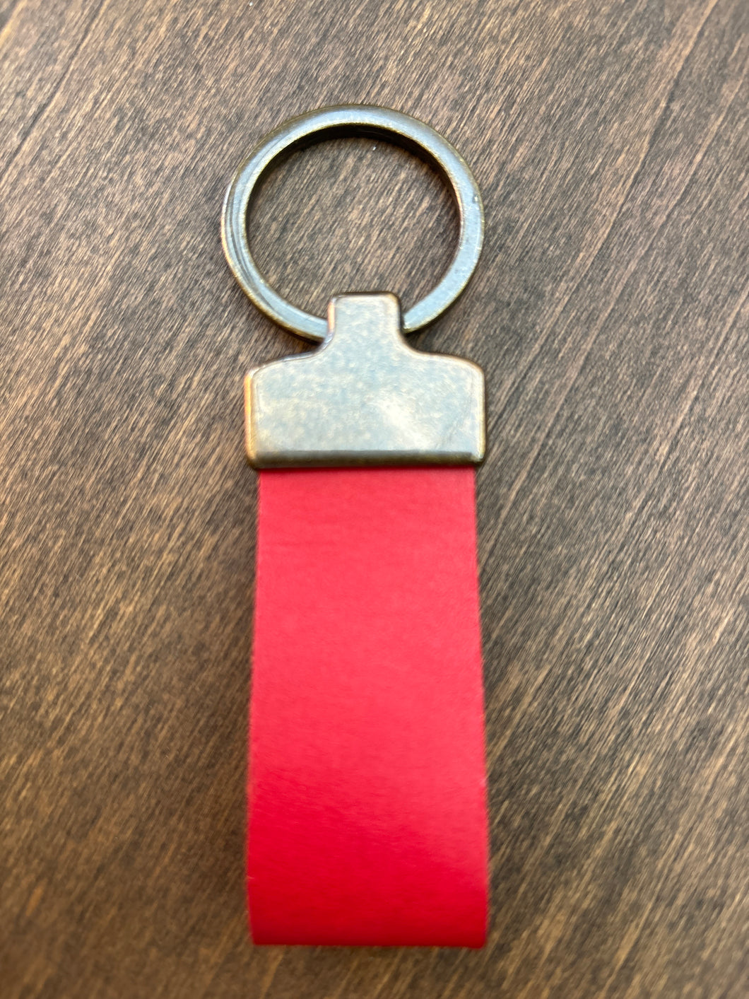 Fob Keychain - Red/Antique Brass