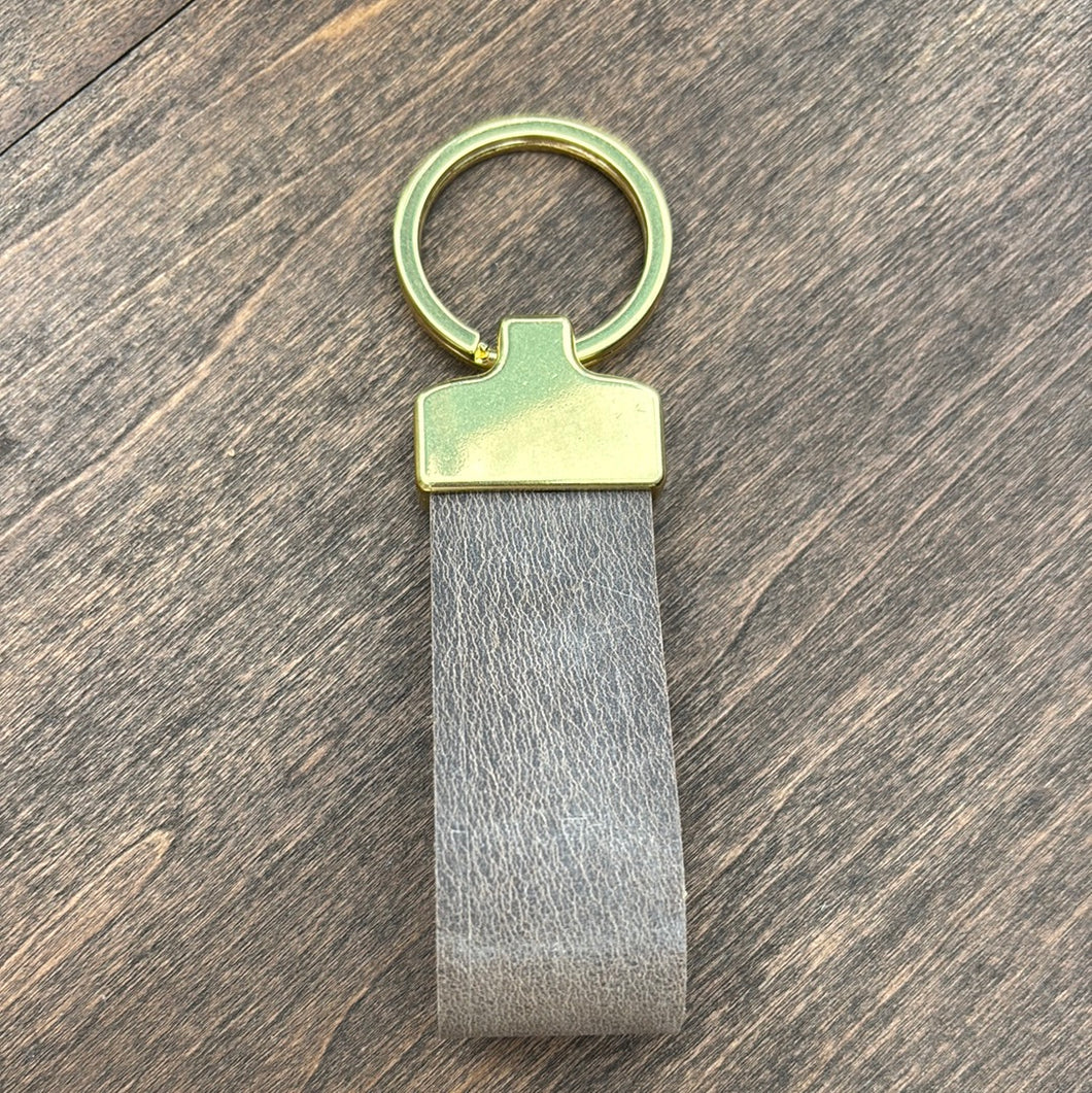 Fob Keychain - Charcoal/Brass
