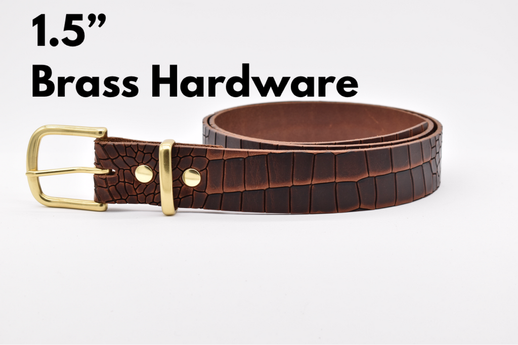 Leather Belt - Hickory Reptile Print