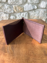 Load image into Gallery viewer, Money Clip Leather Wallet - Dark Brown/Antique Brass

