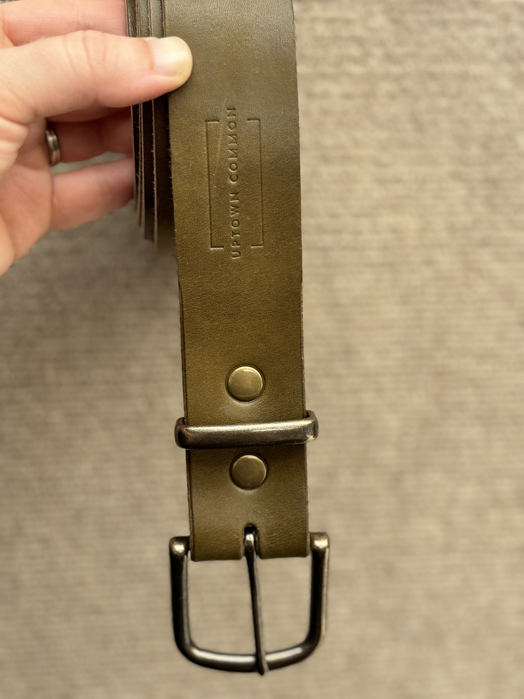 Leather Belt - Olive Bridle/Antique Brass