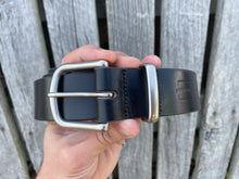 Load image into Gallery viewer, Leather Belt - Black Harness/Matte Nickel
