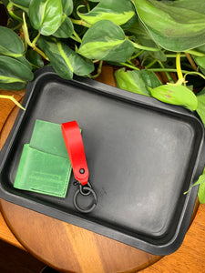 leather catch all tray black
