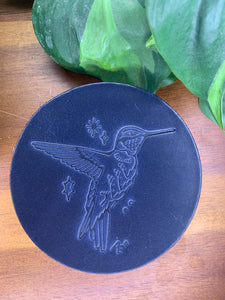 Leather Coaster - Astral Emma - Hummingbird