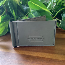 Load image into Gallery viewer, Money Clip Leather Wallet - Weed/Matte Black
