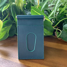 Load image into Gallery viewer, Money Clip Leather Wallet - Teal/Nickel
