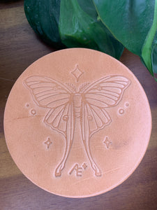 Leather Coaster - Astral Emma - Moth