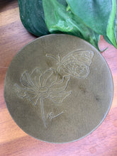 Load image into Gallery viewer, Leather Coaster - Alison Emery - Butterfly &amp; Flower
